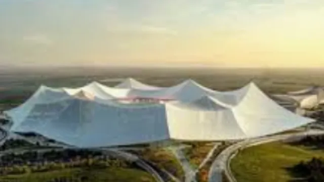 Beelden Casablanca stadion in aanbouw